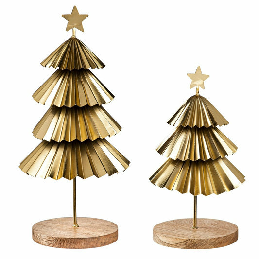 Gold Tiered Christmas Trees, Set of 2 | Plow & Hearth