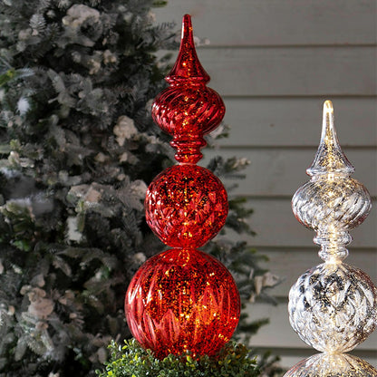 Indoor/Outdoor Shatterproof Holiday Lighted Large Finial Ornament Stak | Plow & Hearth