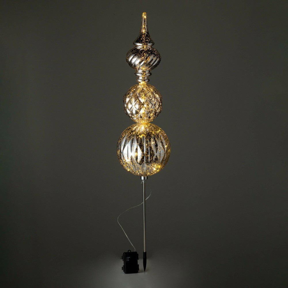 Indoor/Outdoor Shatterproof Holiday Lighted Large Finial Ornament Stak | Plow & Hearth