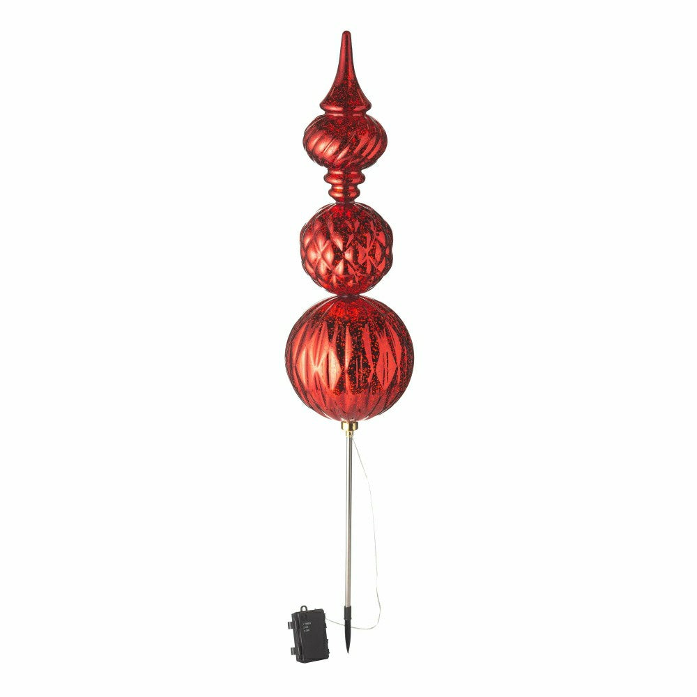 Indoor/Outdoor Shatterproof Holiday Lighted Large Finial Ornament Stak | Plow & Hearth