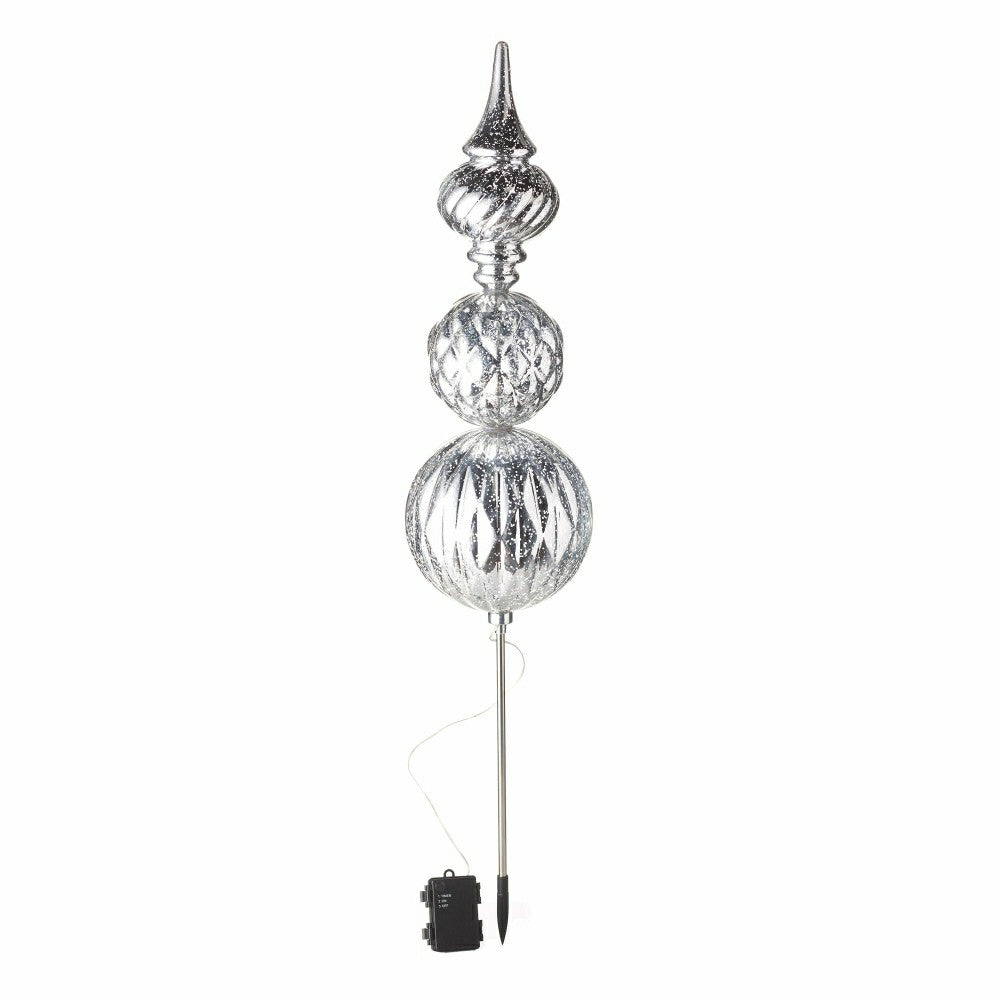 Indoor/Outdoor Shatterproof Holiday Lighted Large Finial Ornament Stak | Plow & Hearth