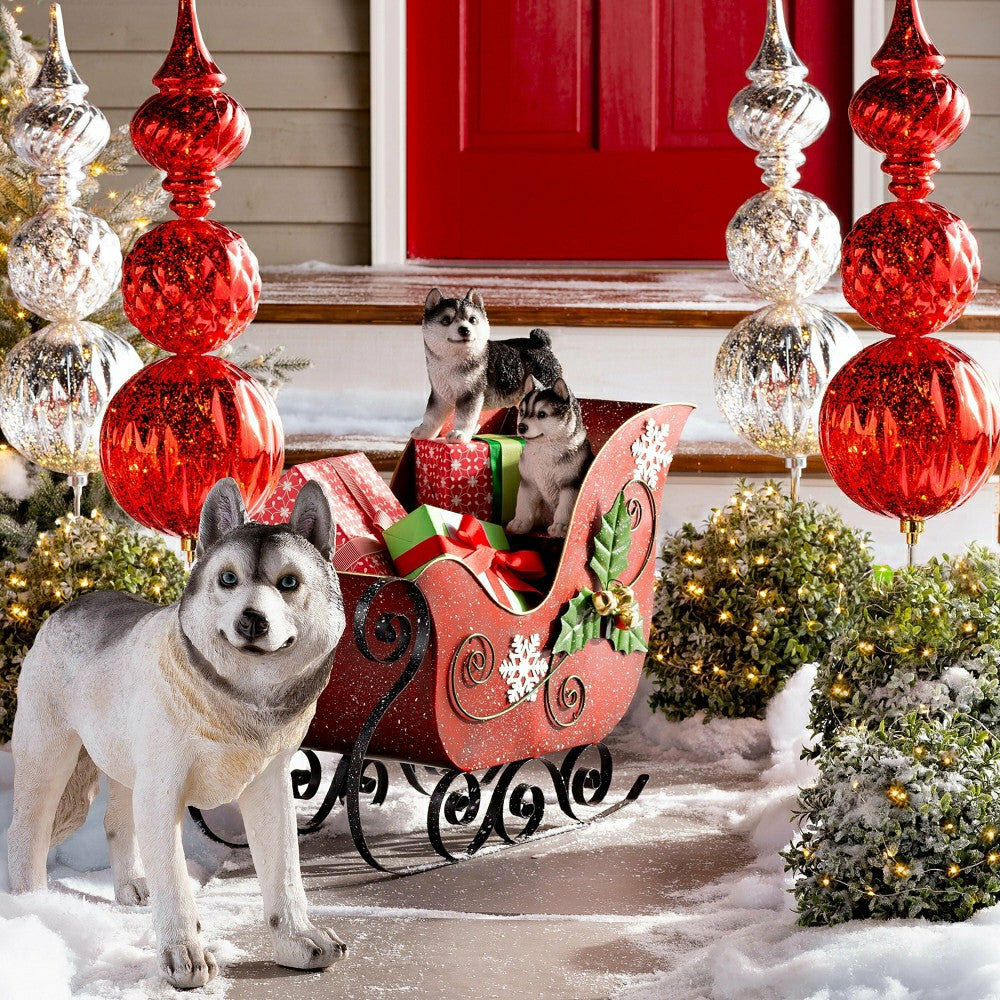Indoor/Outdoor Shatterproof Holiday Lighted Large Finial Ornament Stak | Plow & Hearth