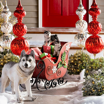 Indoor/Outdoor Shatterproof Holiday Lighted Large Finial Ornament Stak | Plow & Hearth