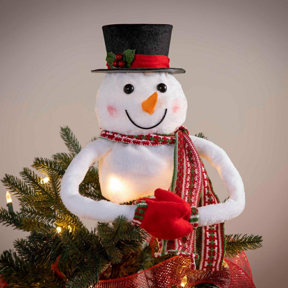 Snowman Tree Topper with Snowflake Projector | Plow & Hearth