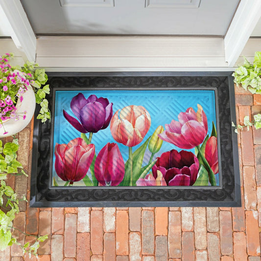 Tulip Palooza Embossed Mat | Plow & Hearth