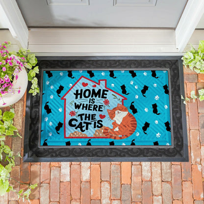 Home Is Where The Cat Is Embossed Mat | Plow & Hearth