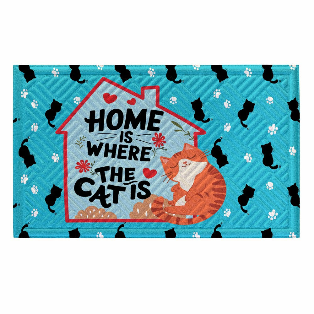 Home Is Where The Cat Is Embossed Mat | Plow & Hearth