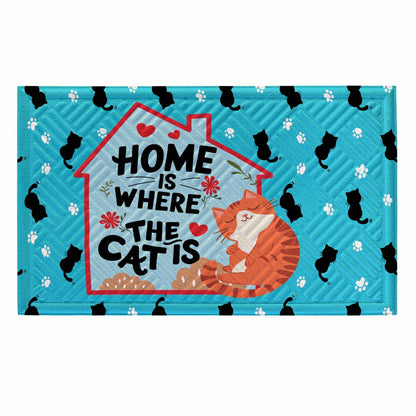 Home Is Where The Cat Is Embossed Mat | Plow & Hearth