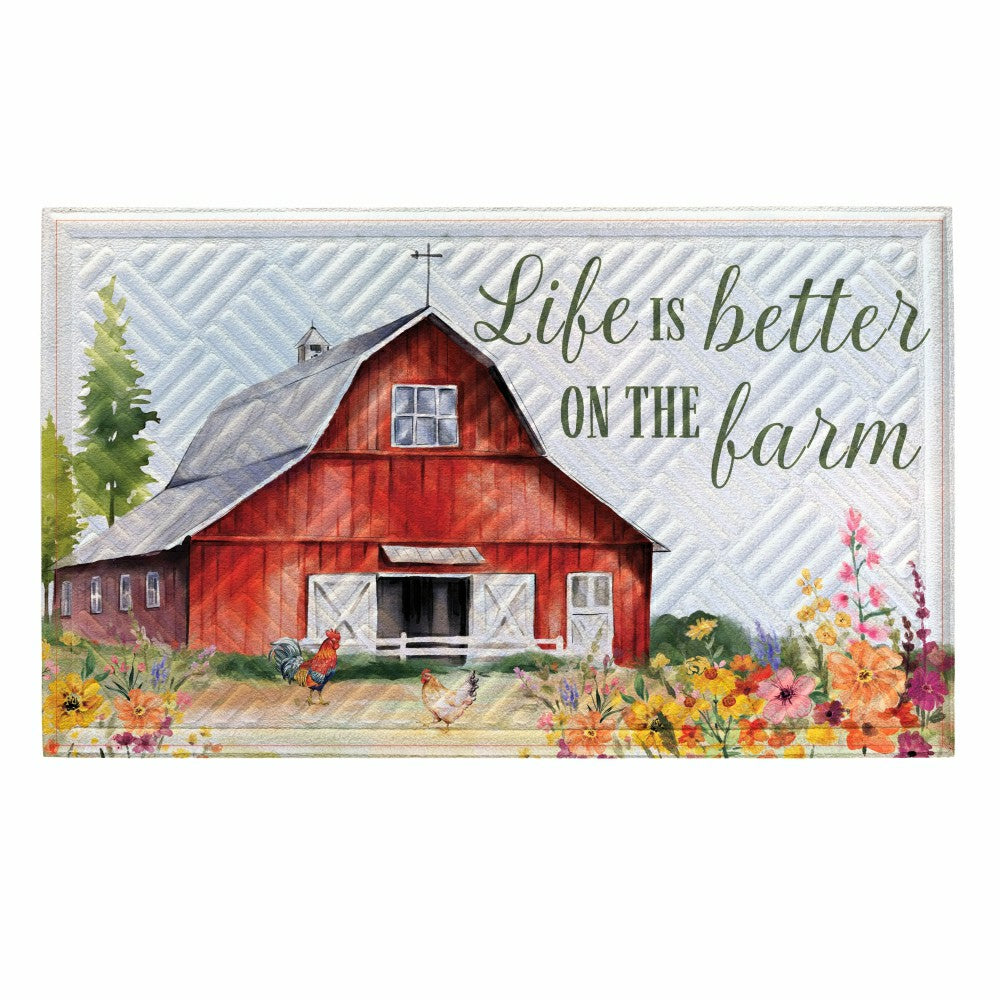 Hillside Pasture Barn Embossed Mat | Plow & Hearth