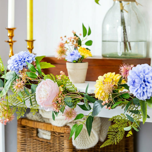 Cottage Garden Garland Artificial Floral, 72"L | Plow & Hearth