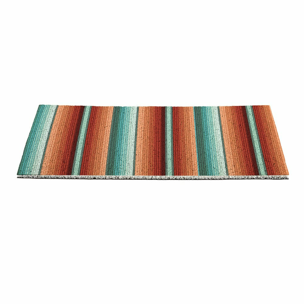 Southwest Pueblo PVC Trapper Mat, Serape Stripe, 28"x16" | Plow & Hearth