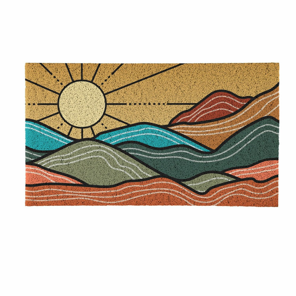 Southwest Sunrise PVC Trapper Mat, Landscape, 28"x16" | Plow & Hearth