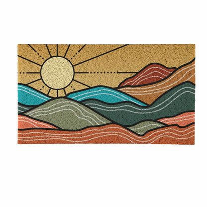 Southwest Sunrise PVC Trapper Mat, Landscape, 28"x16" | Plow & Hearth