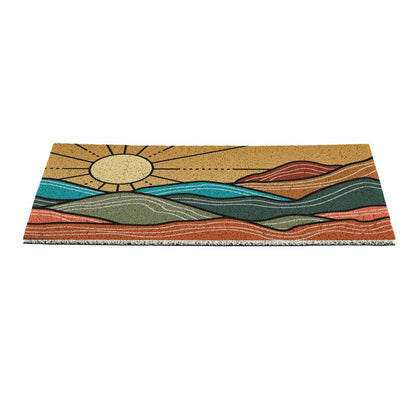 Southwest Sunrise PVC Trapper Mat, Landscape, 28"x16" | Plow & Hearth