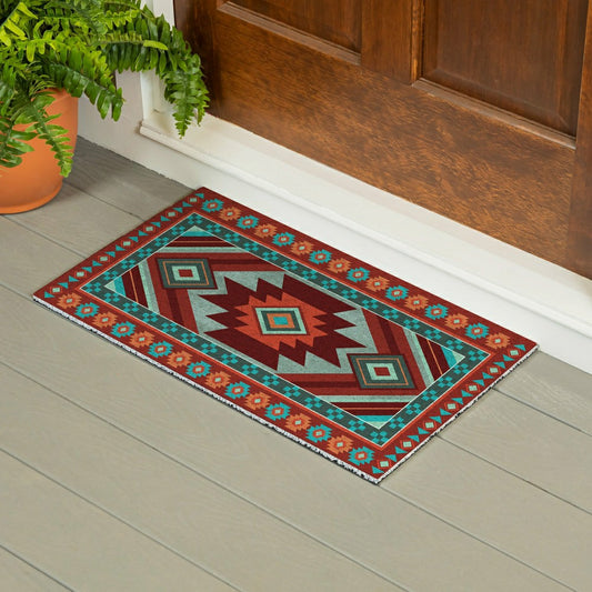 Southwest Pueblo PVC Trapper Mat, Aztec, 28"x16" | Plow & Hearth