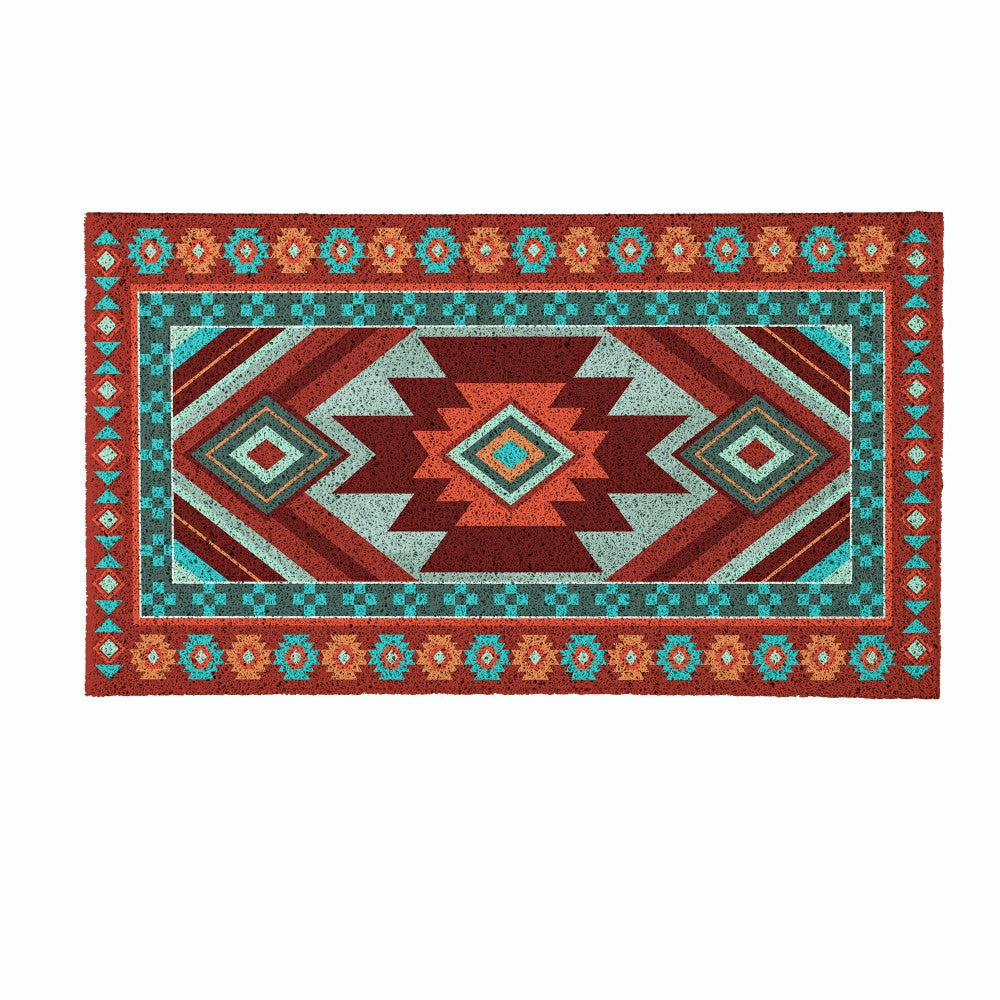 Southwest Pueblo PVC Trapper Mat, Aztec, 28"x16" | Plow & Hearth
