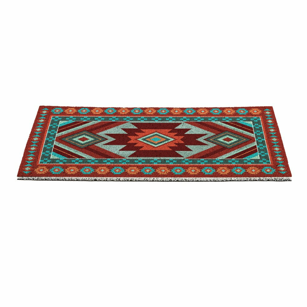 Southwest Pueblo PVC Trapper Mat, Aztec, 28"x16" | Plow & Hearth