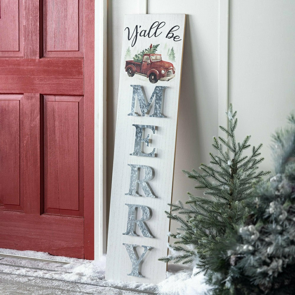 Double-Sided Fall/Holiday Greeting Wooden Standing Porch Leaner | Plow & Hearth