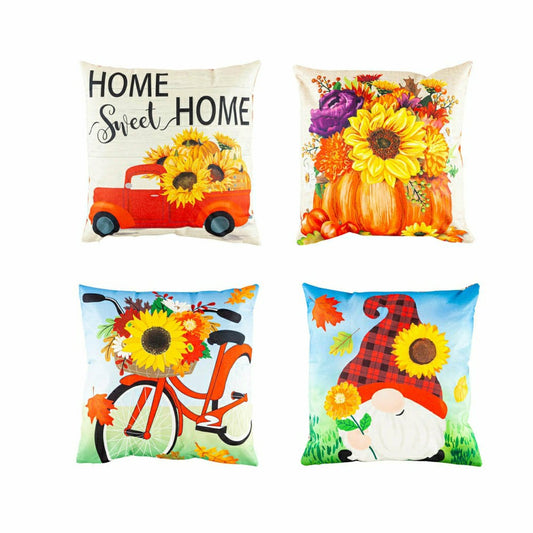 Interchangeable Pillow Cover Set of 4, Sunflowers | Plow & Hearth