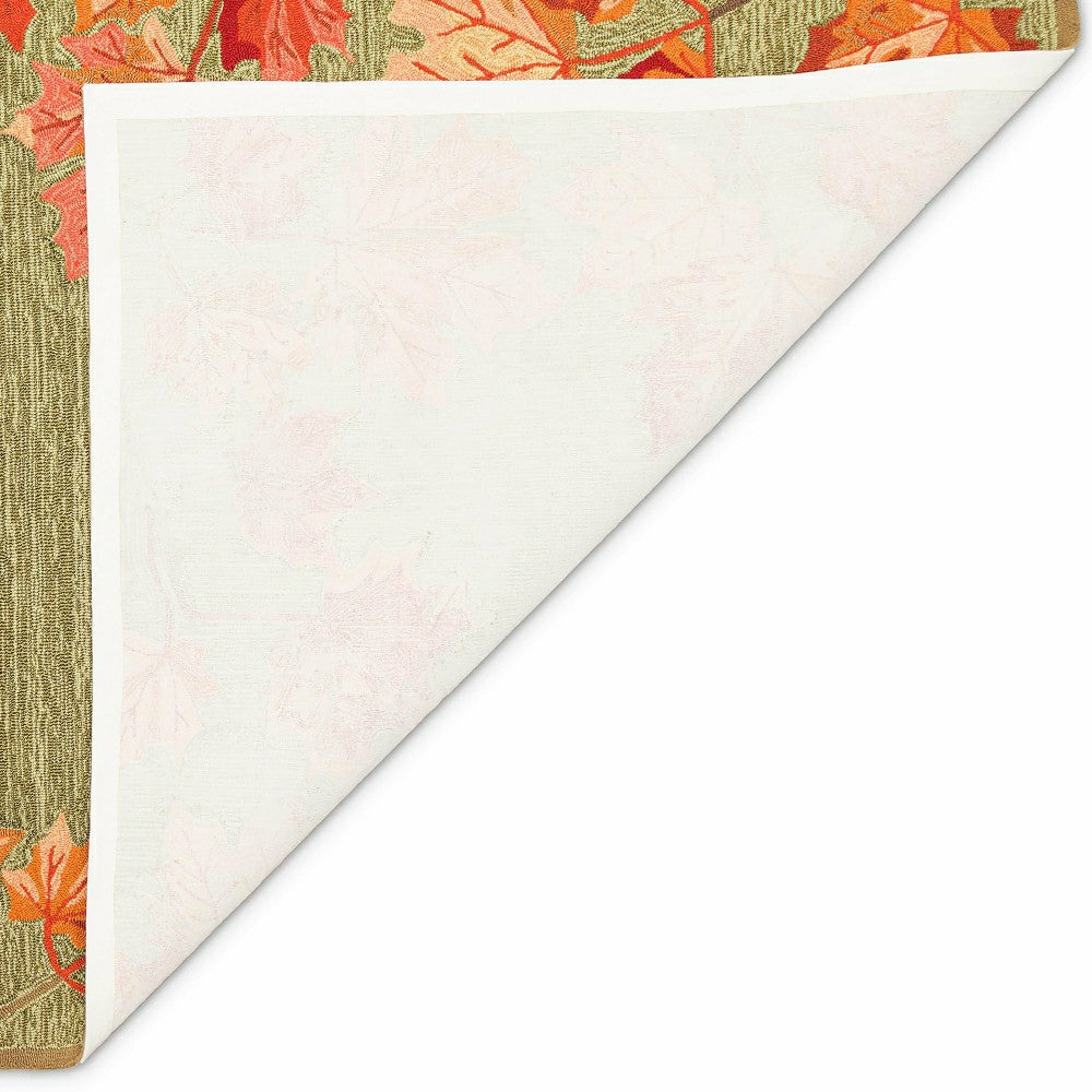 Indoor/Outdoor Falling Leaves Border Rug, 7'6" x 9'6" | Plow & Hearth