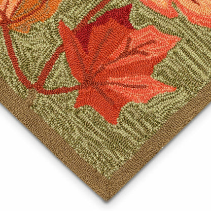 Indoor/Outdoor Falling Leaves Border Rug, 7'6" x 9'6" | Plow & Hearth