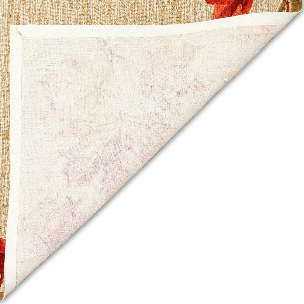 Indoor/Outdoor Falling Leaves Border Rug, 5' x 7'6" | Plow & Hearth