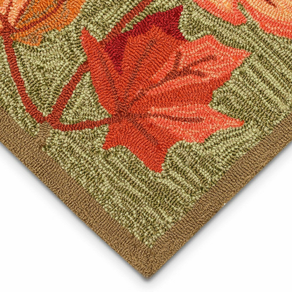 Indoor/Outdoor Falling Leaves Border Rug, 5' x 7'6" | Plow & Hearth