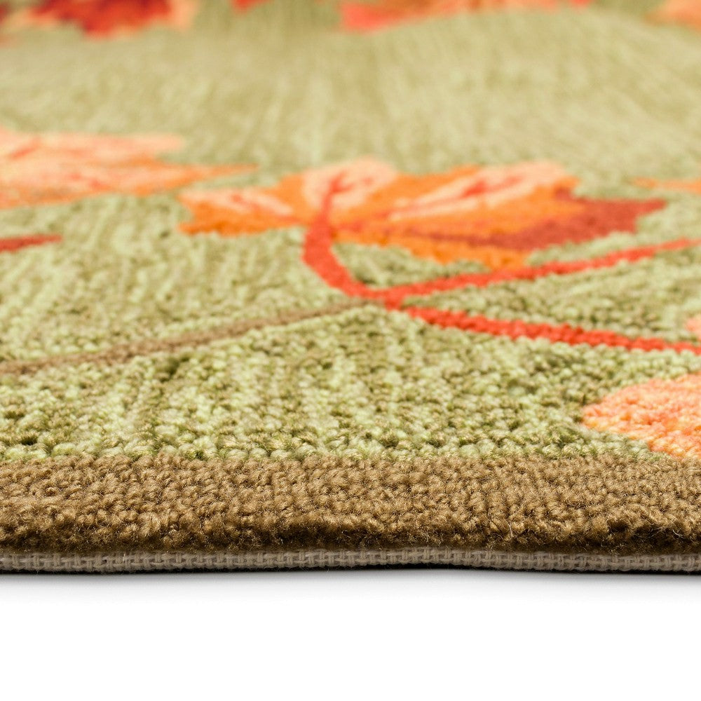 Indoor/Outdoor Falling Leaves Border Rug, 5' x 7'6" | Plow & Hearth