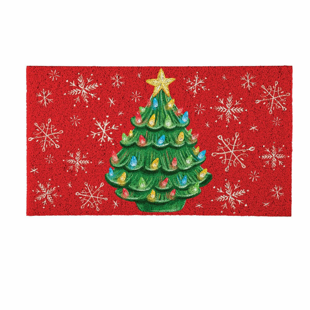 Christmas tree PVC Trapper Mat, 28"x16" | Plow & Hearth