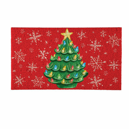 Christmas tree PVC Trapper Mat, 28"x16" | Plow & Hearth