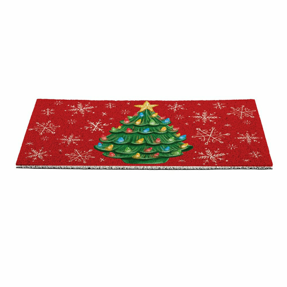 Christmas tree PVC Trapper Mat, 28"x16" | Plow & Hearth