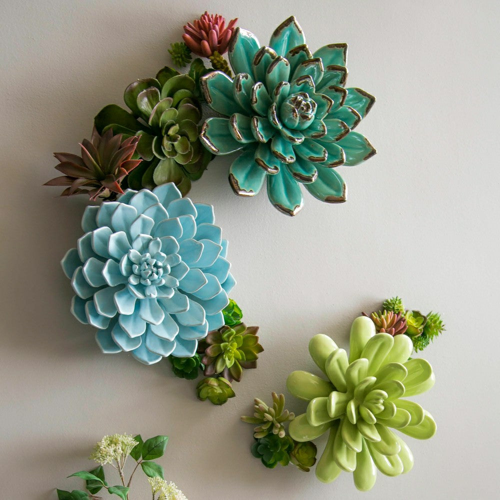 She Shed Indoor Wall Décor, Ceramic Wall, San Pedro Cacti, Asst of 3 | Plow & Hearth