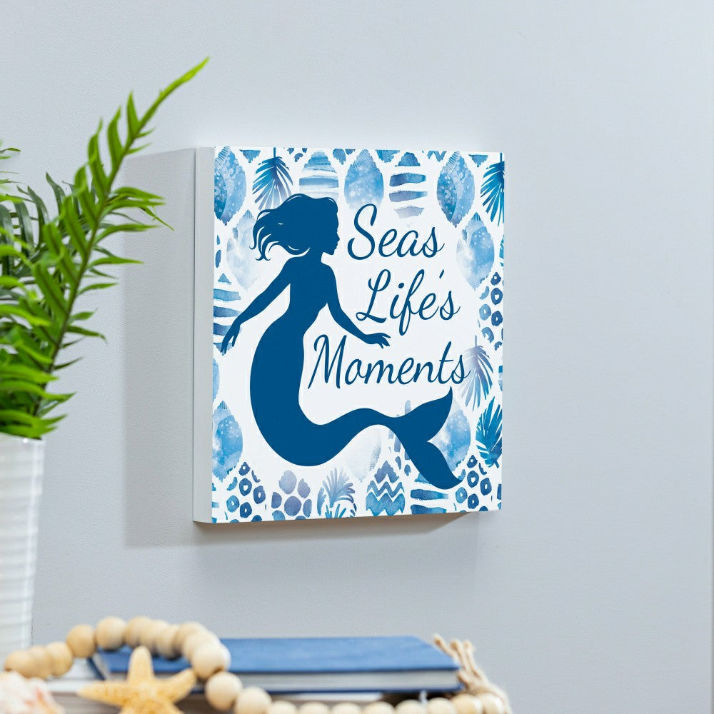 Blue Coastal Coral Sea Indoor Wall Décor, Wood, Mermaid "Seas Life's M | Plow & Hearth