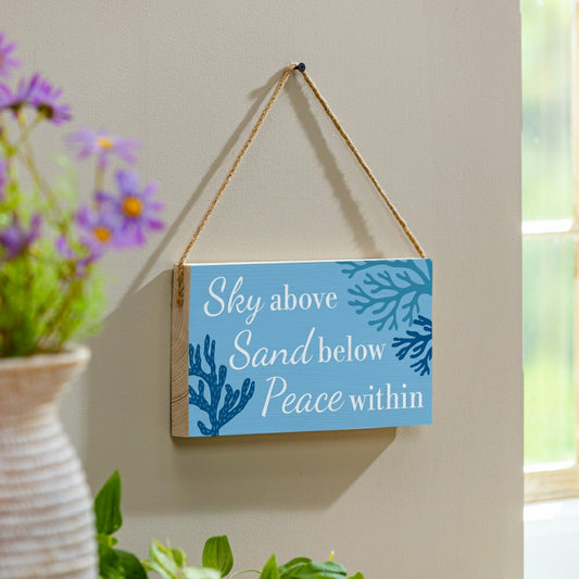 Southwest/Texas Blue Coastal Hanging Signs w/rope Landscape (11“x6”)​ | Plow & Hearth