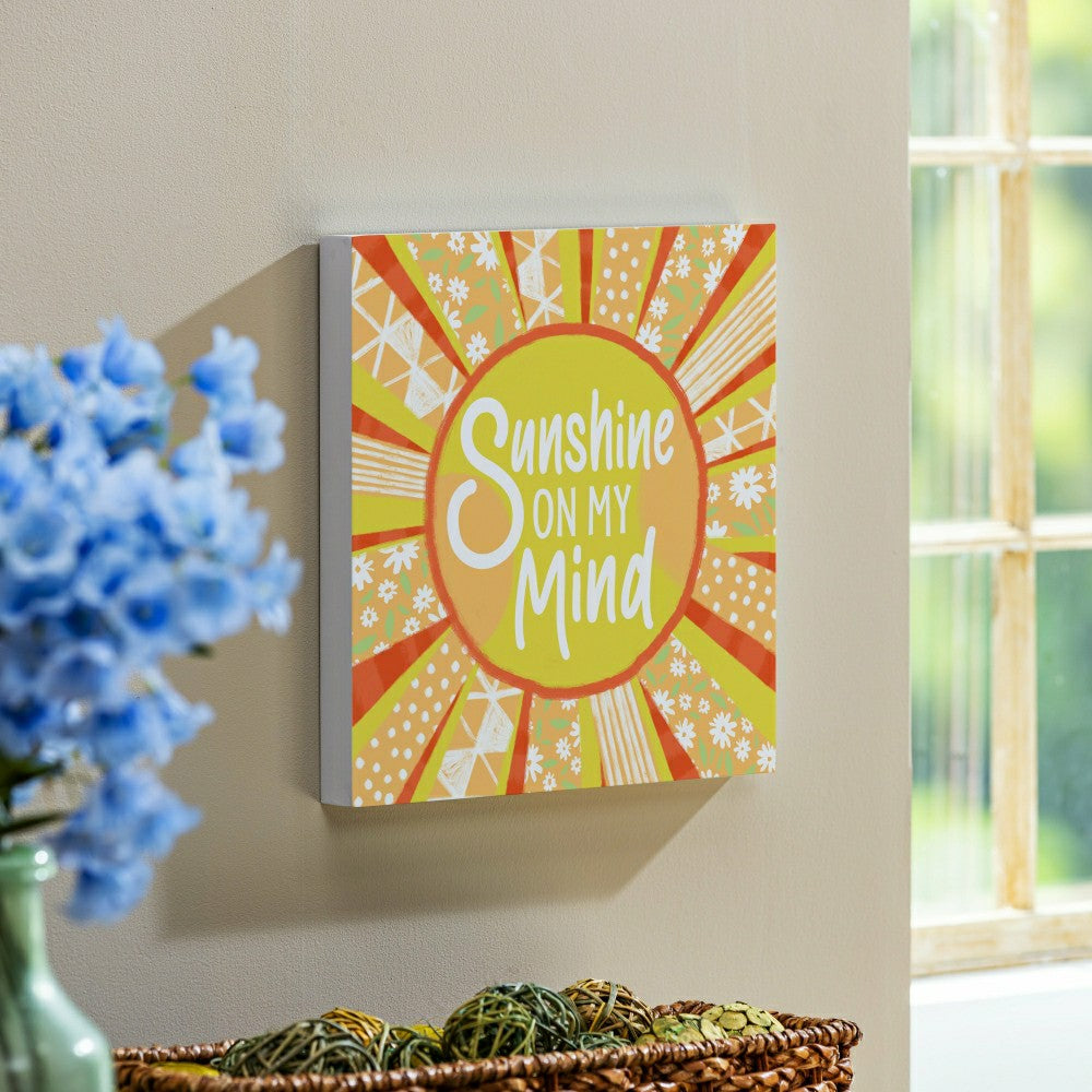 Blue Coastal Make Waves Indoor Wall Décor, Wood, Sun "Sunshine On My M | Plow & Hearth