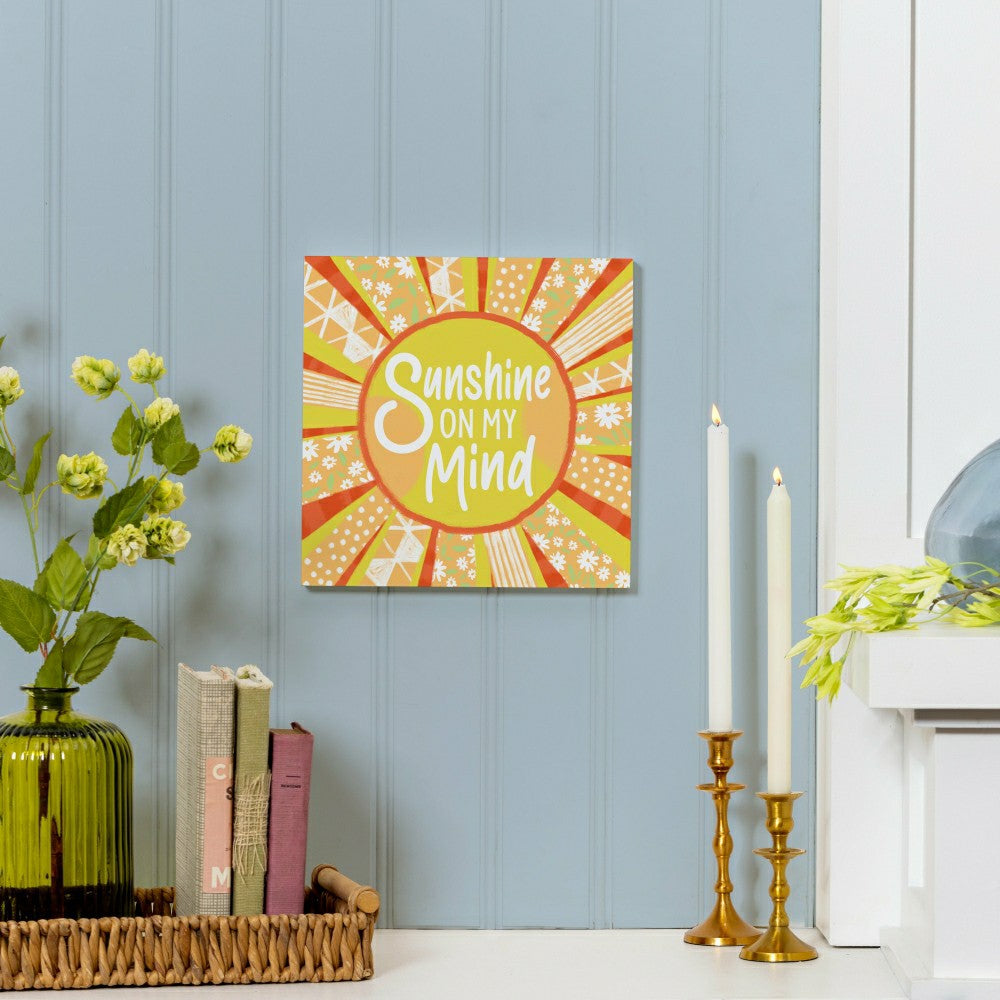Blue Coastal Make Waves Indoor Wall Décor, Wood, Sun "Sunshine On My M | Plow & Hearth