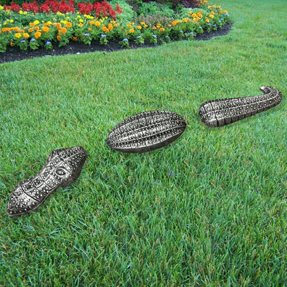 Antique Pewter Cast Aluminum Metal Garden Gator | Plow & Hearth