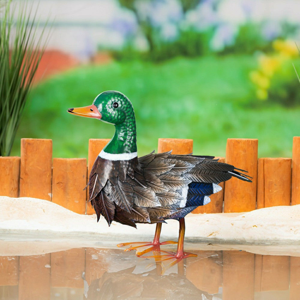 Metal duck decor. 12.2"H | Plow & Hearth