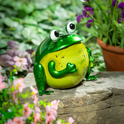 Metal Colorful Frog Garden Statue | Plow & Hearth