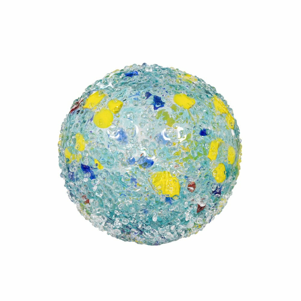 Art Glass Bee and Butterfly Ball, Aqua | Plow & Hearth