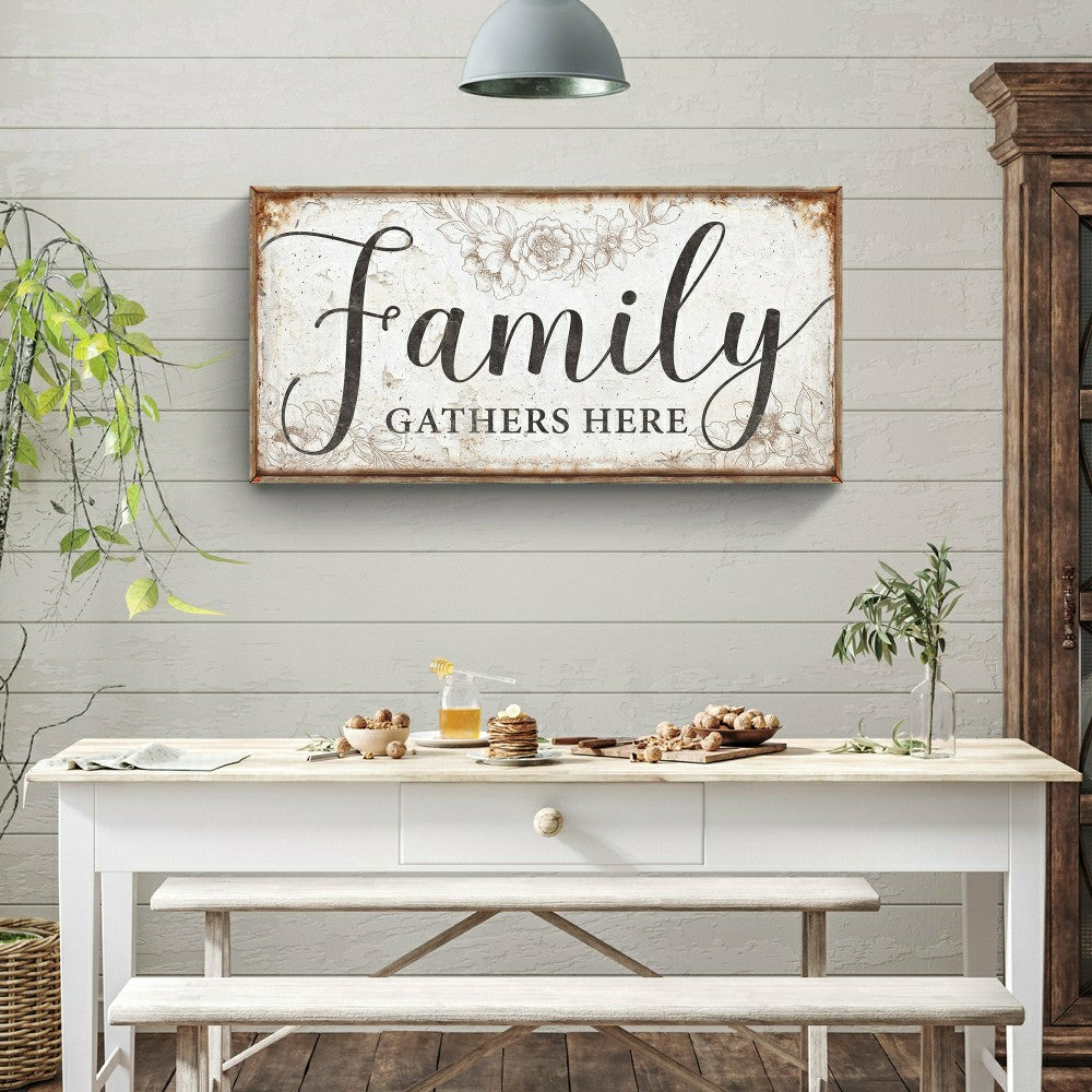 Family Gathers Here Sign | Plow & Hearth