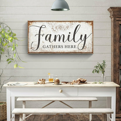 Family Gathers Here Sign | Plow & Hearth