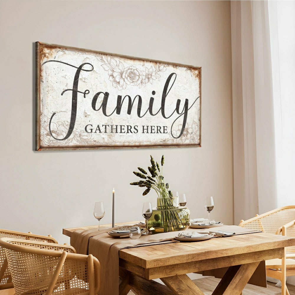 Family Gathers Here Sign | Plow & Hearth