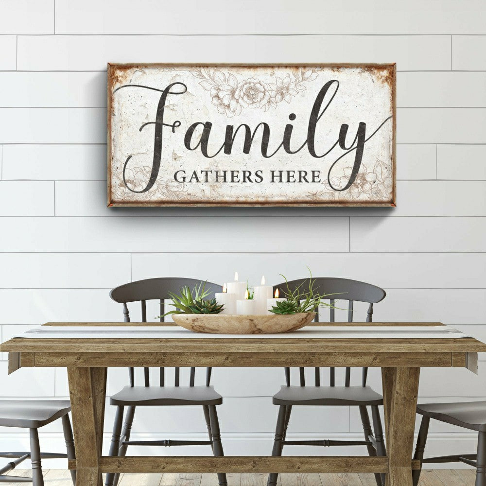 Family Gathers Here Sign | Plow & Hearth