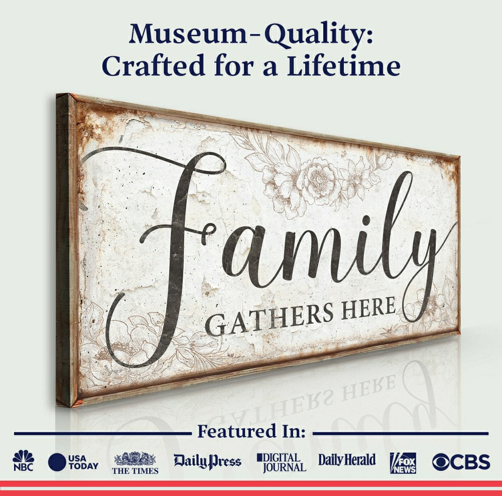 Family Gathers Here Sign | Plow & Hearth