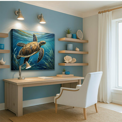 Turtle In Seagrass Coastal Wall Art | Plow & Hearth
