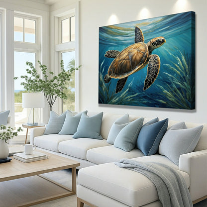 Turtle In Seagrass Coastal Wall Art | Plow & Hearth