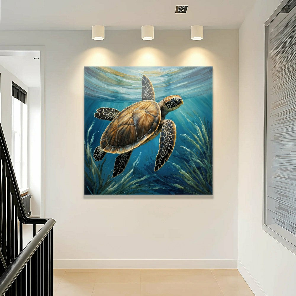 Turtle In Seagrass Coastal Wall Art | Plow & Hearth