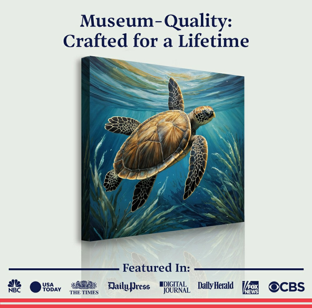 Turtle In Seagrass Coastal Wall Art | Plow & Hearth