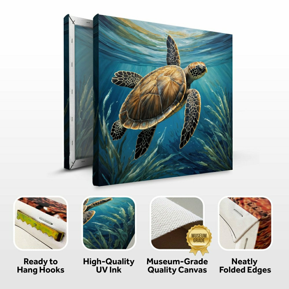 Turtle In Seagrass Coastal Wall Art | Plow & Hearth